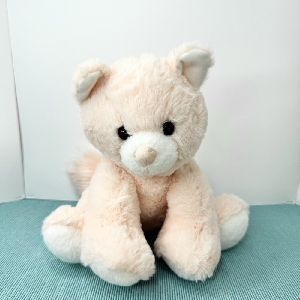 Laila and Lainey Peach Kitten Cat Plush 10" Sitting Stuffed Animal Fluffy Tail